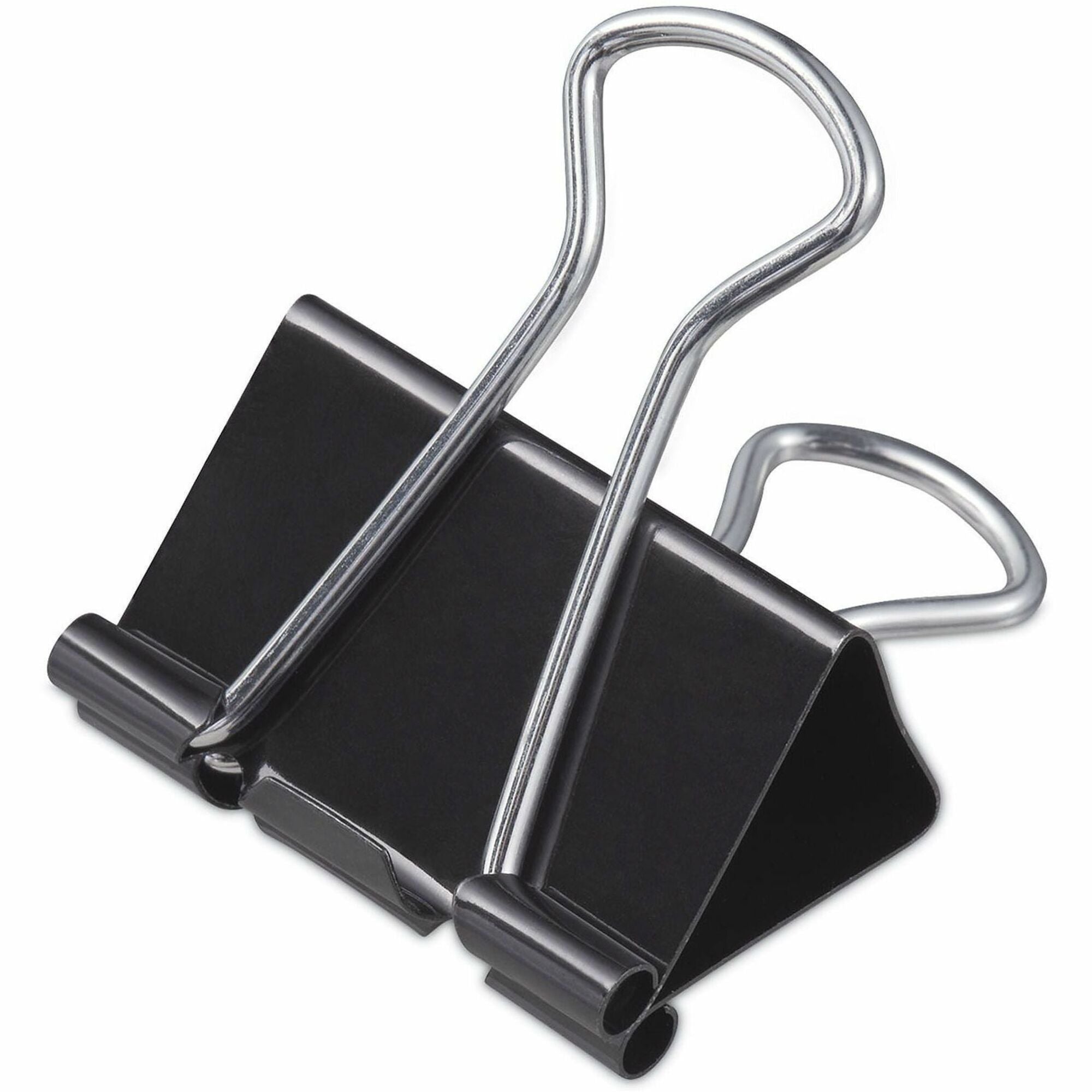 Medium - 1.3" Width - 0.63" Size Capacity - Black, Silver - Metal, Steel Wire - 24 / Pack