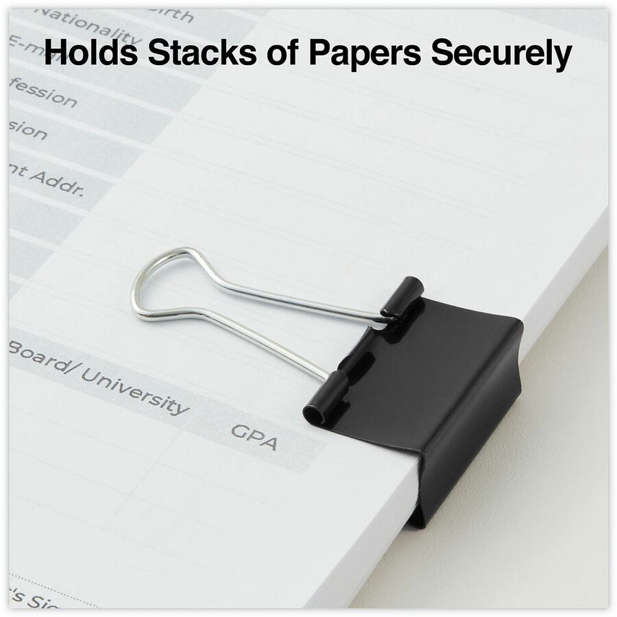 Medium - 1.3" Width - 0.63" Size Capacity - Black, Silver - Metal, Steel Wire - 24 / Pack