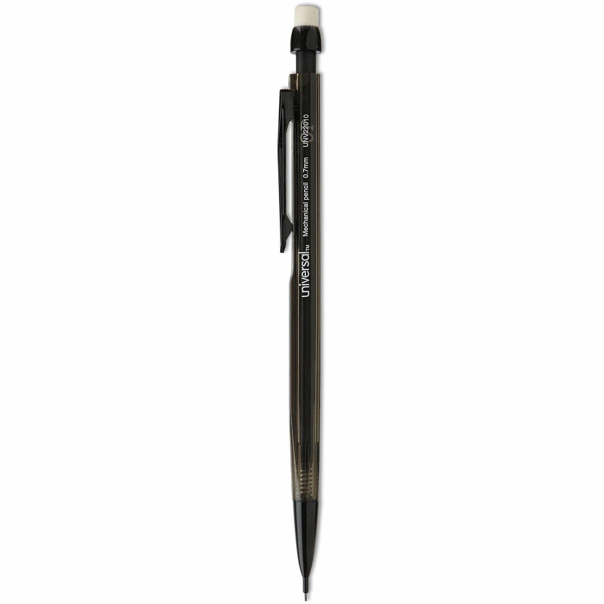 0.7 mm Black Lead - #2, HB - Refillable - Smoke Plastic, Black Barrel - 1 Dozen