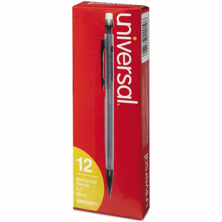 0.7 mm Black Lead - #2, HB - Refillable - Smoke Plastic, Black Barrel - 1 Dozen