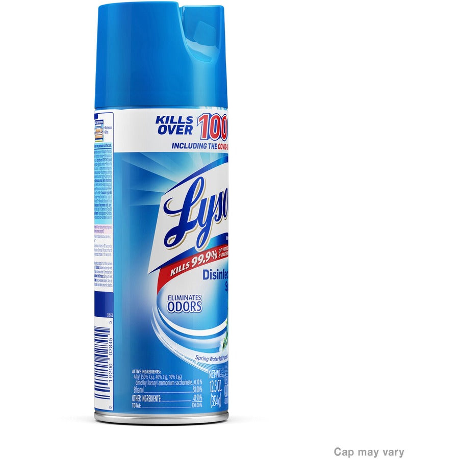 Lysol Spring Waterfall Disinfectant Spray - Ready-To-Use - 12.5 fl oz (0.4 quart) - Spring Waterfall Scent - Easy to Use - Clear - 1 Each