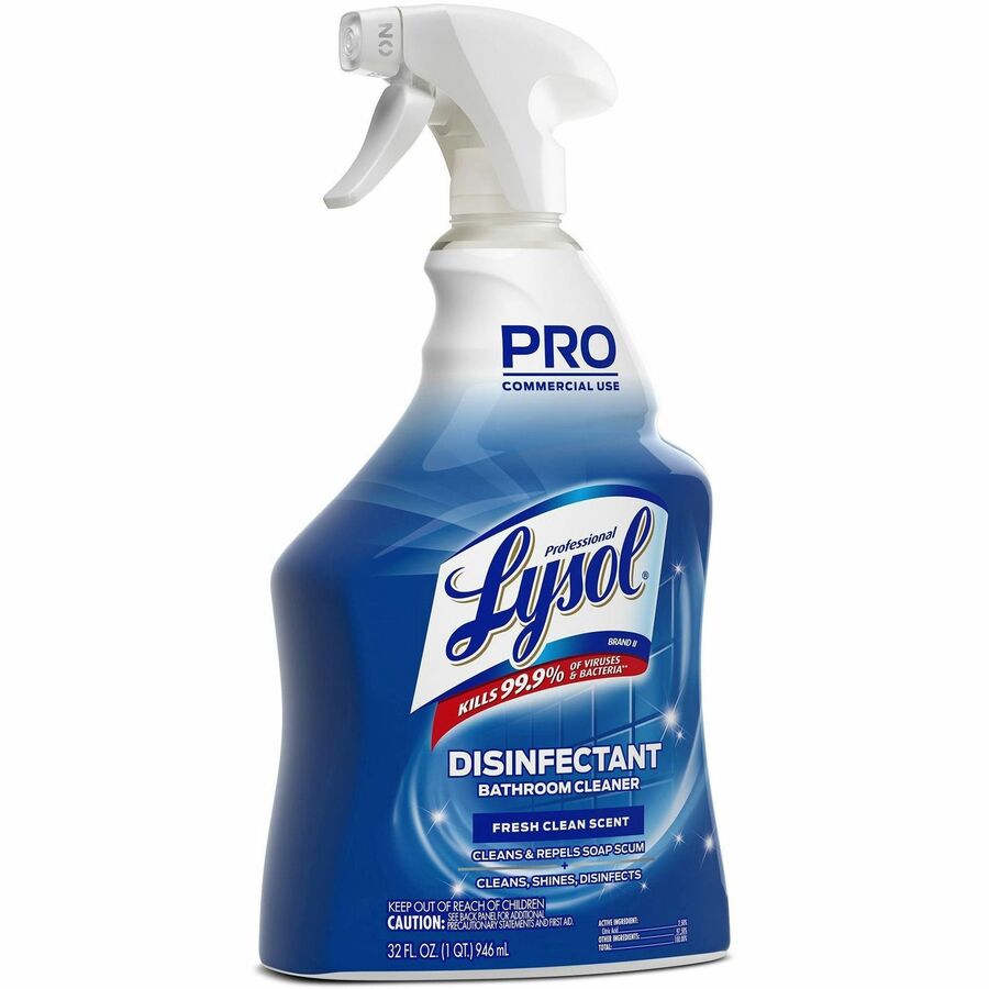 Professional Lysol Disinfectant Bathroom Cleaner - Ready-To-Use - 32 fl oz (1 quart) - Fresh Clean Scent - Disinfectant, Deodorize, Non-abrasive, Bleach-free - 1 Each