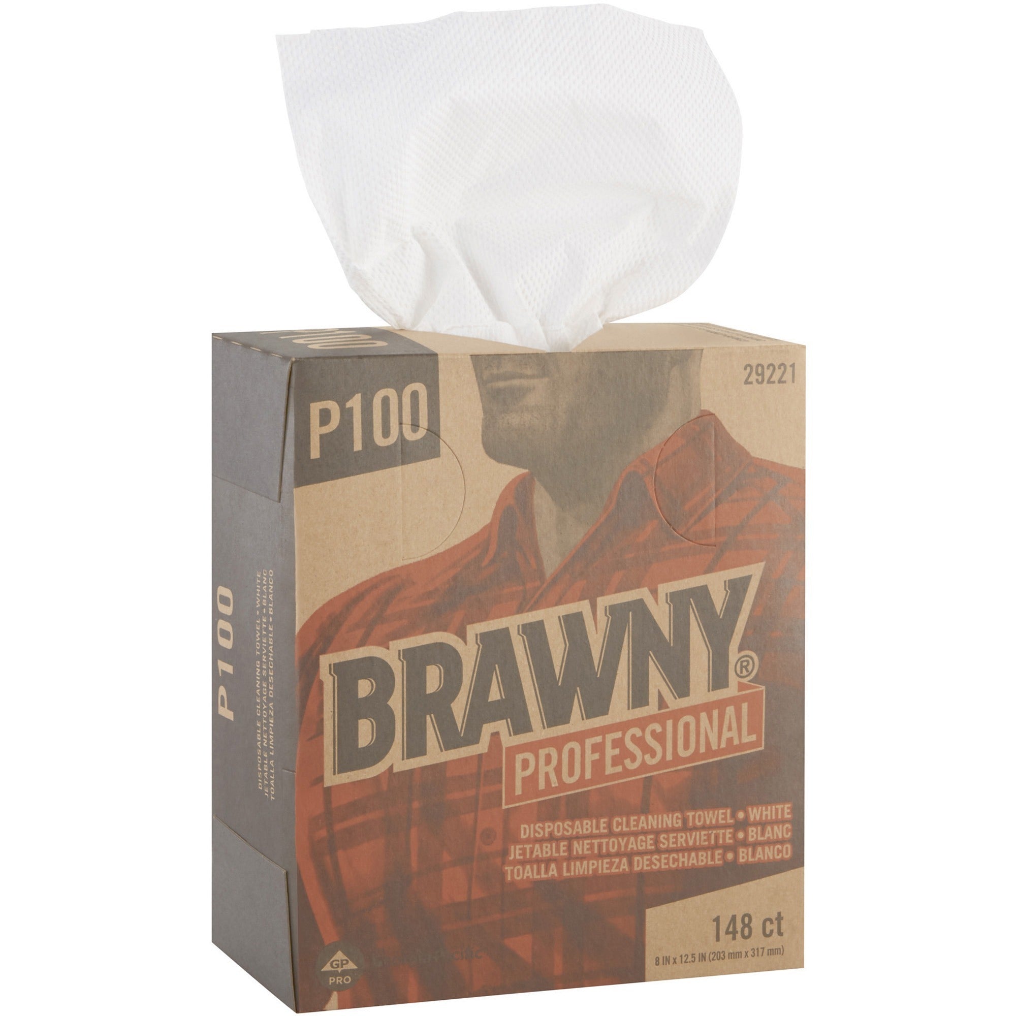 12.50" Length x 8" Width - Absorbent, Strong, Streak-free, Durable - White - 148/Box - 20 / Carton