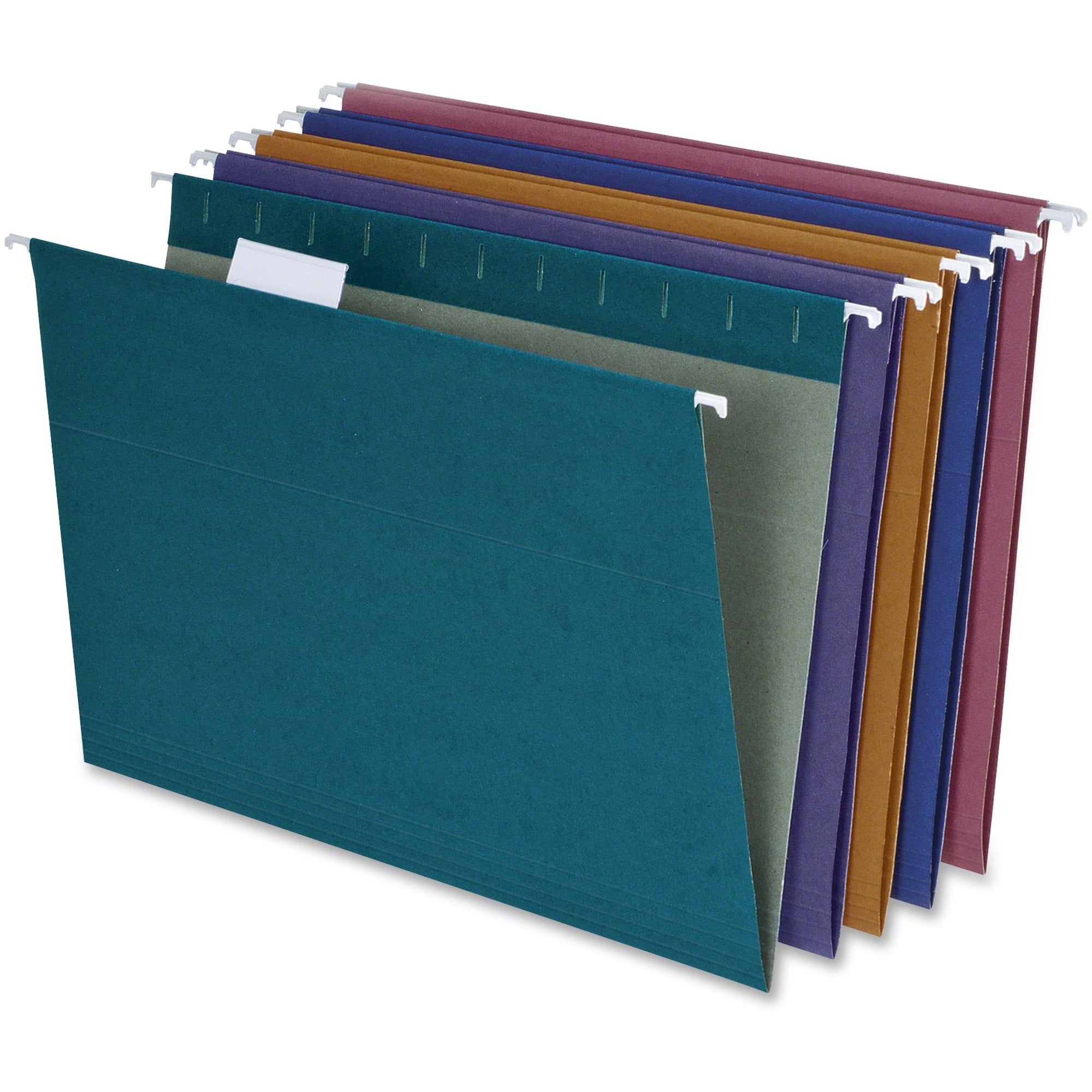 Pendaflex 1/5 Tab Cut Letter Recycled Hanging Folder - 8 1/2" x 11" - 3/4" Expansion - 11 pt. - Assorted - Reinforced, Sturdy - 100% Recycled - 20 / Box