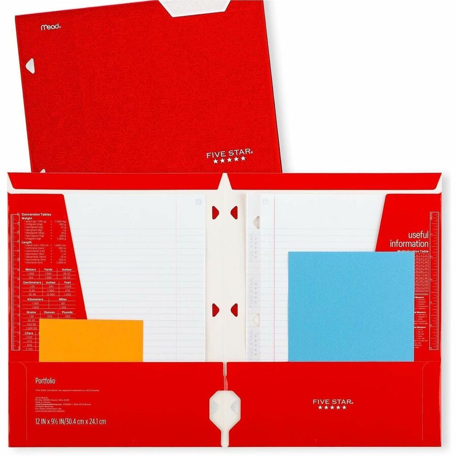 Mead Pocket Folder - 4 Internal Pocket(s) - Assorted - 6 / Pack