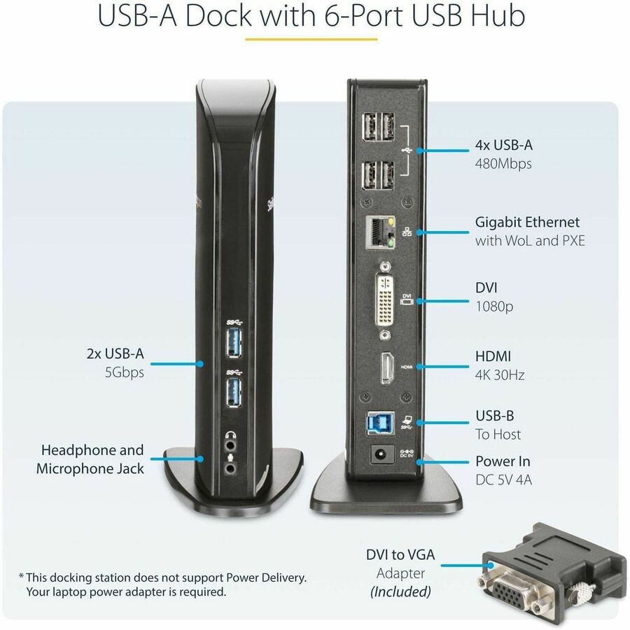 StarTech.com HDMI and DVI Dual-Monitor Docking Station for Laptops - USB 3.0