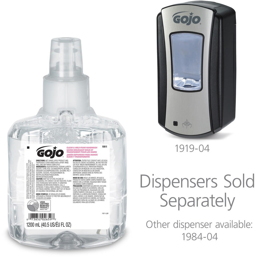 Gojo&reg; LTX-12 Clear Mild Foam Handwash Refill