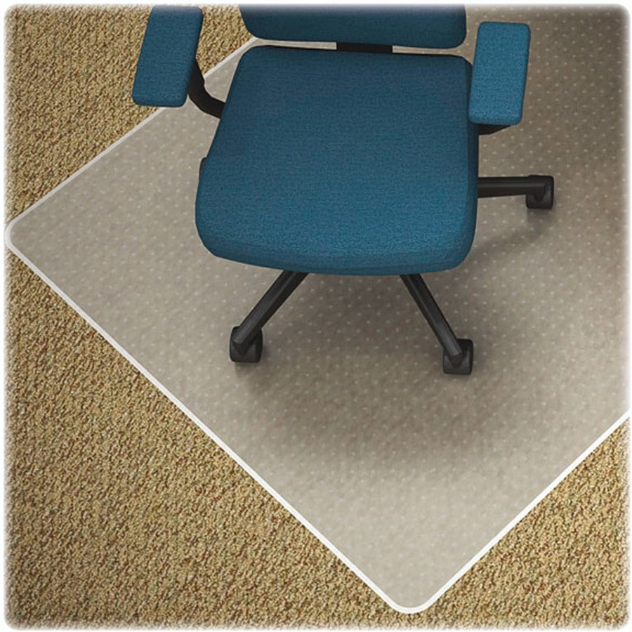 Lorell Standard Lip Low-pile Chairmat - Carpeted Floor - 48" Length x 36" Width x 0.112" Thickness - Lip Size 10" Length x 19" Width - Vinyl - Clear - 1 Each