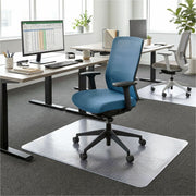 Lorell Low-pile Chairmat - Carpeted Floor - 60" Length x 46" Width x 0.112" Thickness - Rectangular - Vinyl - Clear - 1 Each