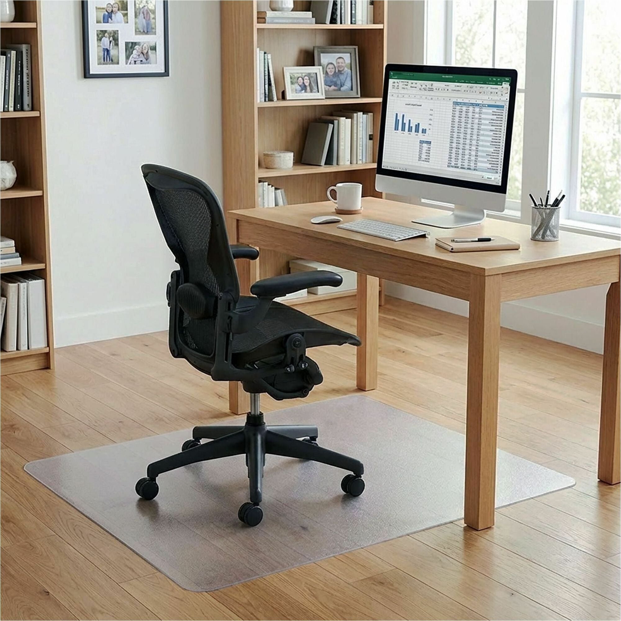 Lorell Nonstudded Chairmat - Tile Floor, Vinyl Floor, Hardwood Floor - 48" Length x 36" Width x 0.060" Thickness - Rectangular - Vinyl - Clear - 1 Each
