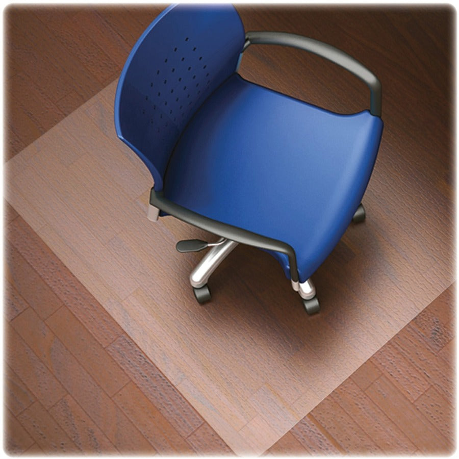 Lorell Nonstudded Chairmat - Tile Floor, Vinyl Floor, Hardwood Floor - 48" Length x 36" Width x 0.060" Thickness - Rectangular - Vinyl - Clear - 1 Each