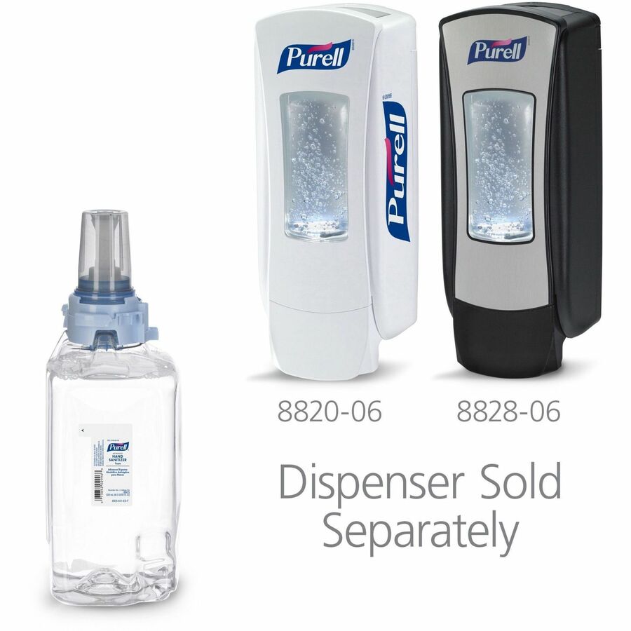PURELL&reg; Hand Sanitizer Foam Refill - Clean Scent - 1.27 quart - Push Pump Dispenser - Skin, Hand - Moisturizing - Chemical-free - 3 / Carton