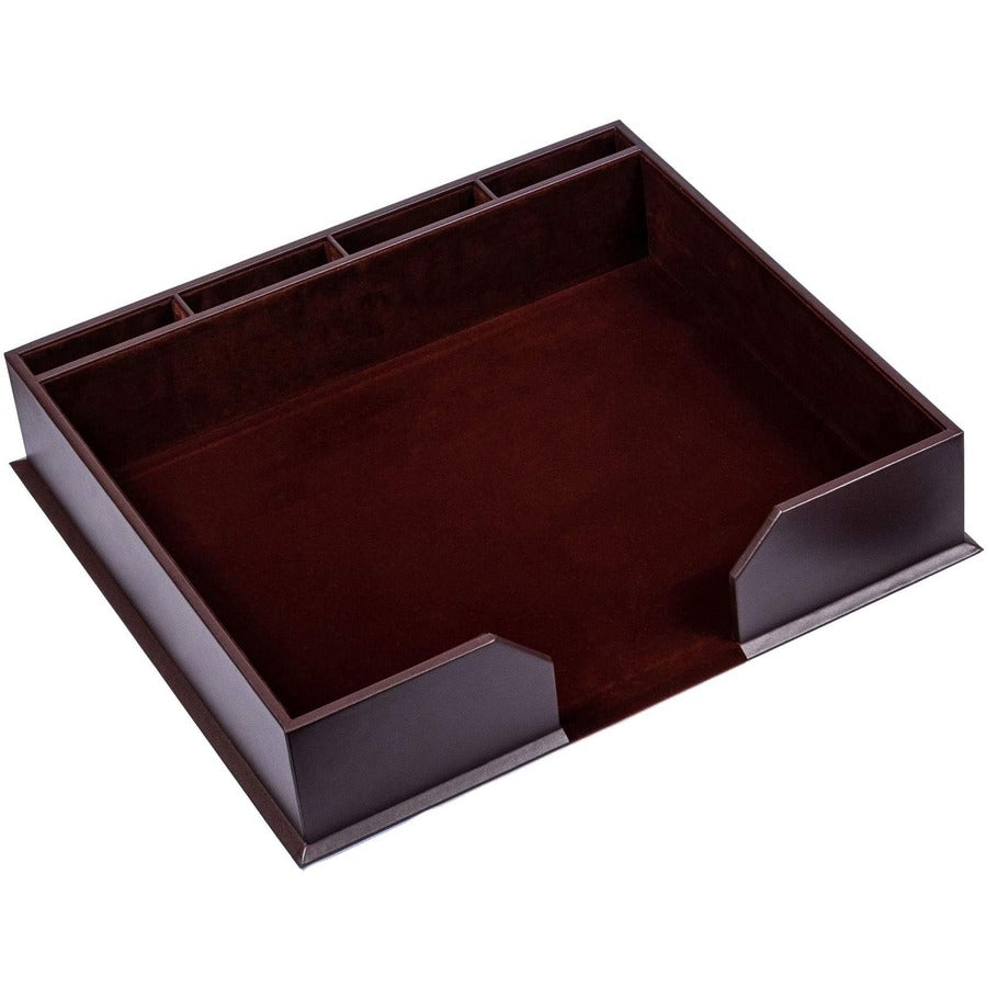 Dacasso Leather Conference Room Set - Rectangular - Top Grain Leather, Velveteen - Chocolate Brown