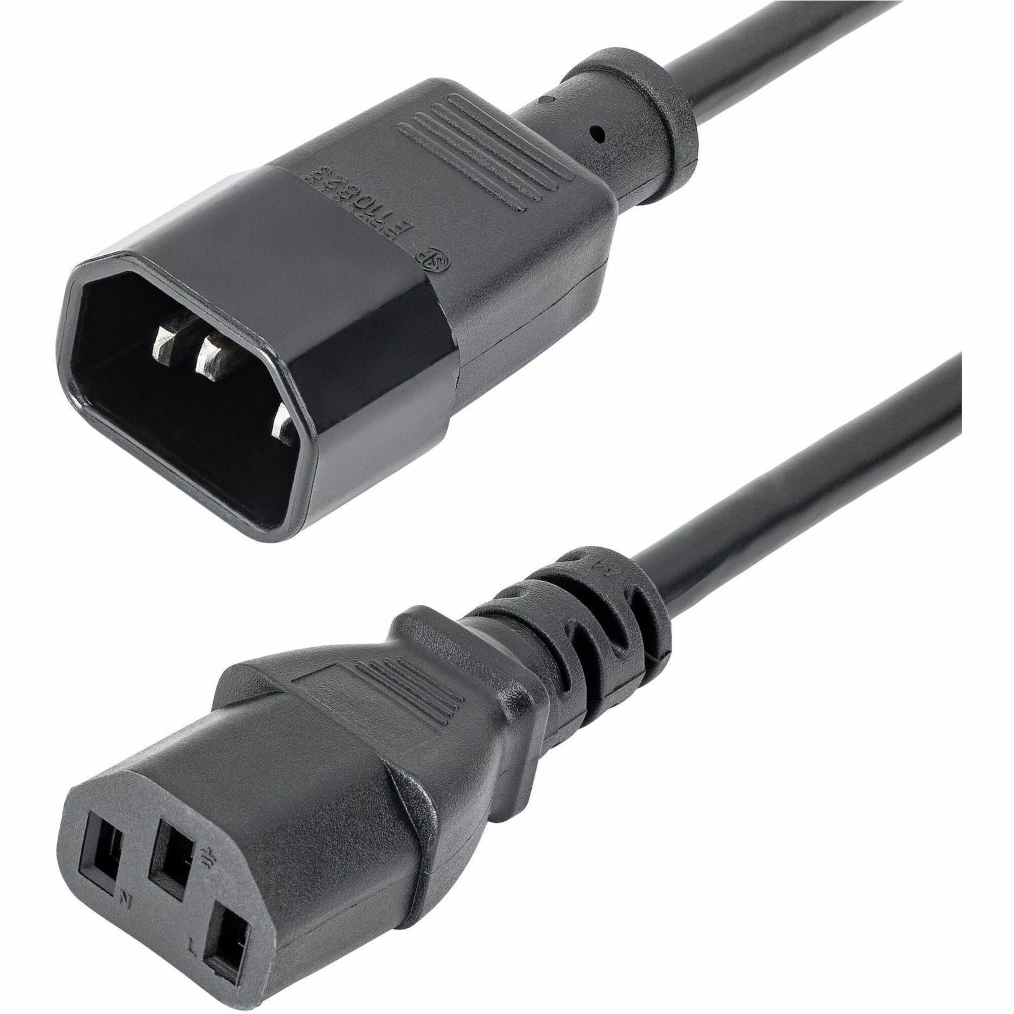 StarTech.com 2 ft Standard Computer Power Cord Extension - C14 to C13