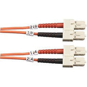 Black Box Fiber Optic Duplex Patch Network Cable, 32.80 ft, 2 x SC Male to 2 x SC Male, 10 Gbit/s, OM2 50/125 Multimode, OFNR Orange, 1 Each