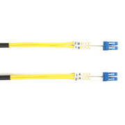 Black Box Fiber Optic Duplex Patch Network Cable, Single-Mode, 9/125 µm, LC to LC Male, 32.80 ft, OFNR, Yellow, 10 Gbit/s, 1 Each