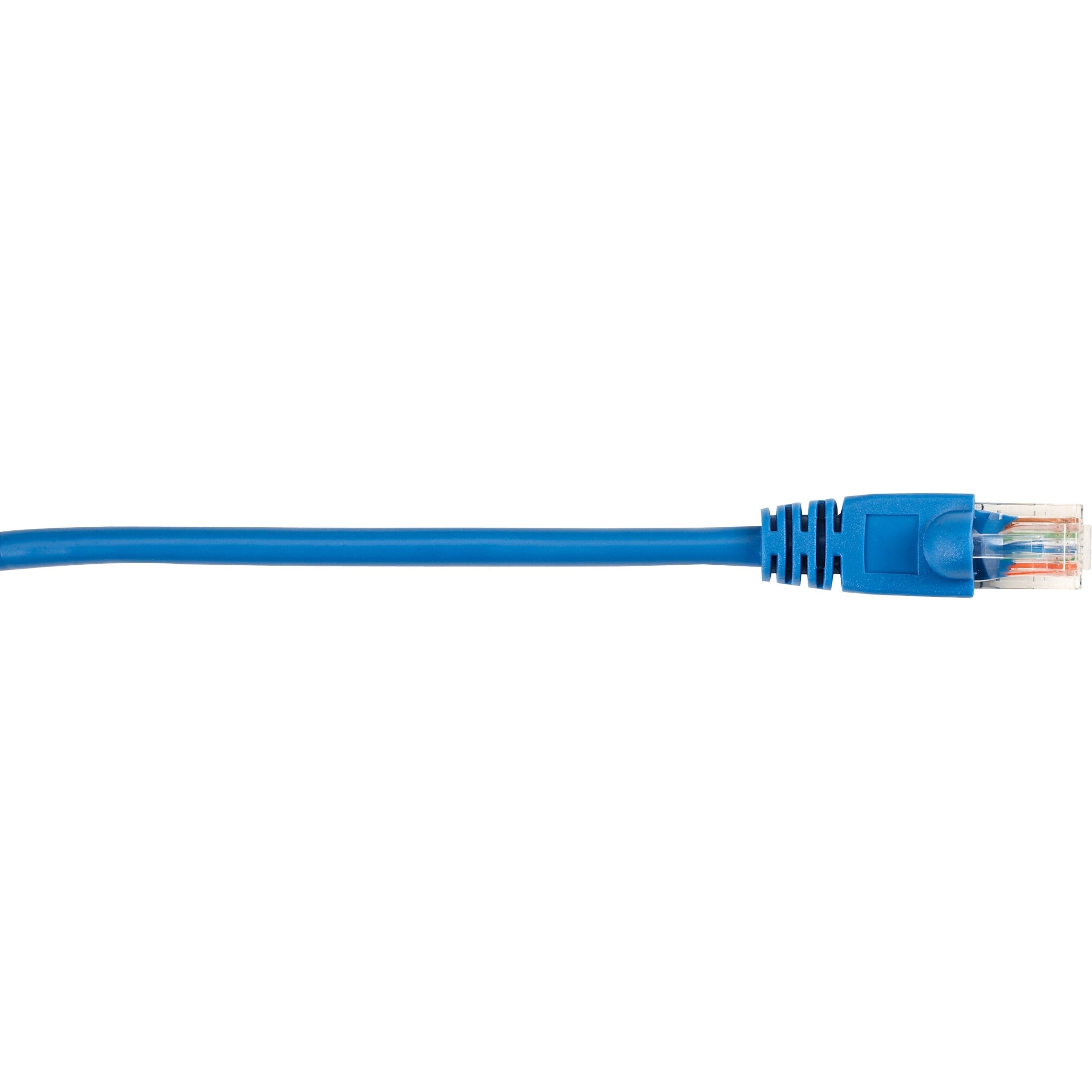Black Box Connect Cat.5e UTP Patch Network Cable, 7 ft, RJ-45 Male to Male, 1 Gbit/s, 26 AWG, Blue, Snagless Boot, Gold Plated Contacts, 1 Each