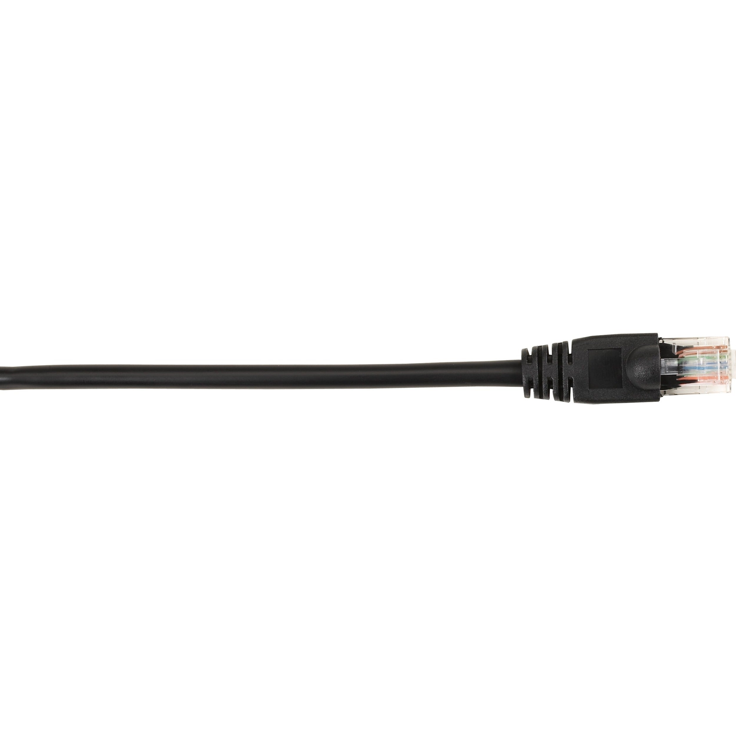 Black Box Connect Cat.5e UTP Patch Network Cable, 15 ft, RJ-45 Male to Male, 1 Gbit/s, Gold Plated Contacts, 26 AWG, Snagless Boot, Black, 1 Each