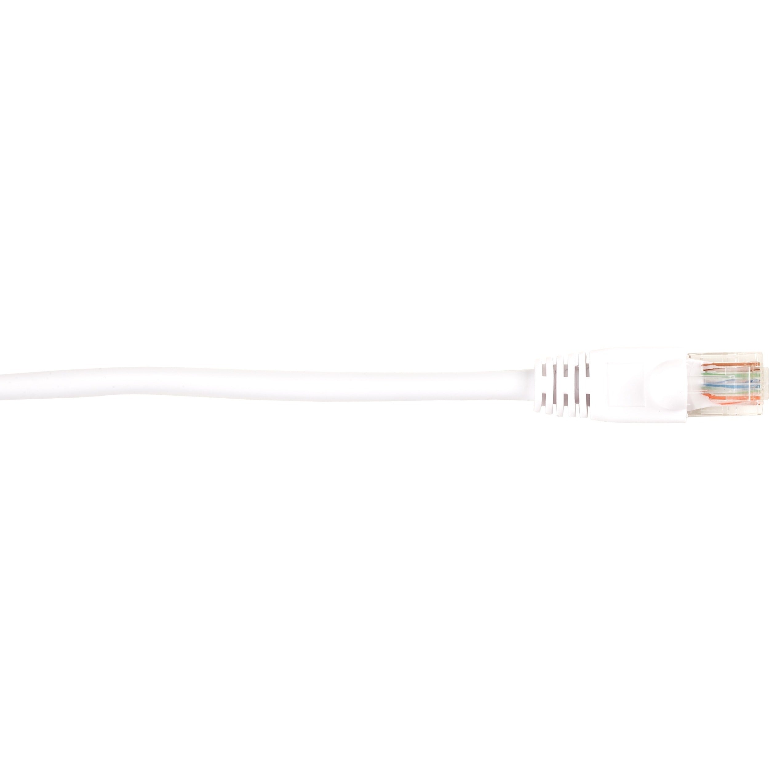 Black Box Connect Cat.5e UTP Patch Network Cable, 3 ft, RJ-45 Male to Male, 1 Gbit/s, Gold Plated Contacts, 26 AWG, White, Snagless Boot, 1 Each