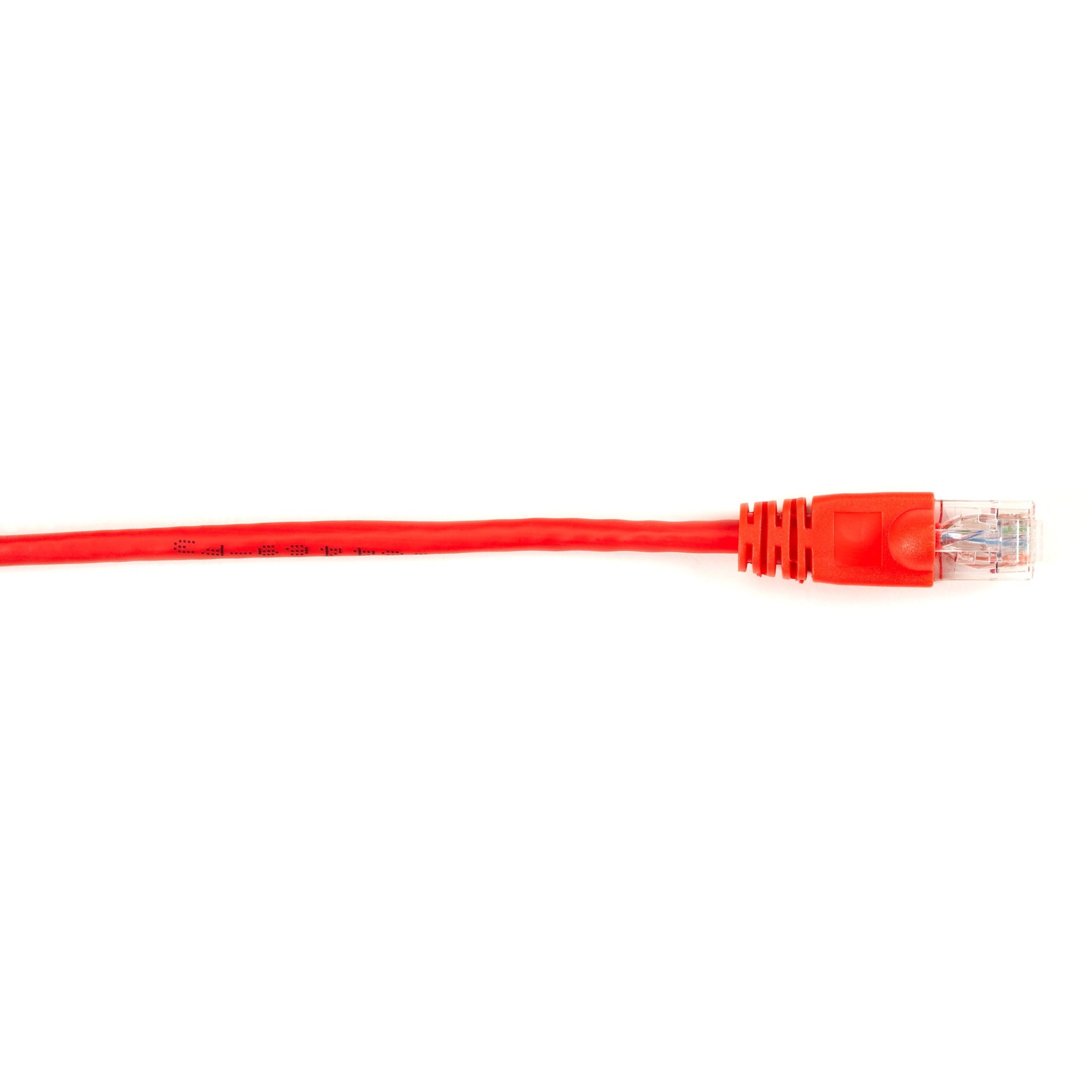 Black Box Cat.6 UTP Patch Network Cable - 3 ft Category 6 Network Cable for Network Device - First End: 1 x RJ-45 Network - Male - Second End: 1 x RJ-45 Network - Male - 1 Gbit/s - Patch Cable - Gold Plated Contact - CM - 26 AWG - Red - 1 Each