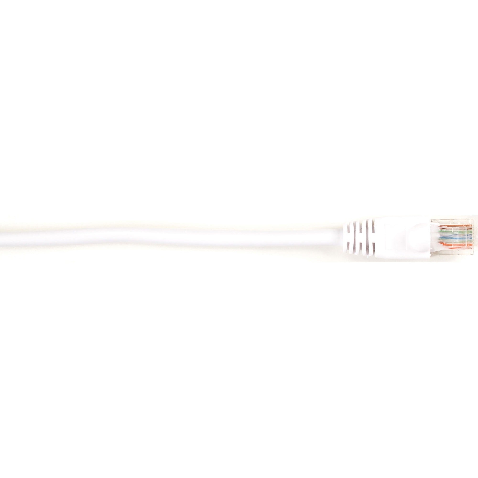 Black Box Connect Cat6 UTP Patch Cable, 1 ft, RJ-45 Male/Male, 26 AWG, Snagless Boot, Gold Plated Contacts, White, 1 Each