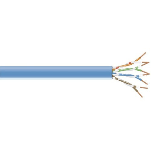 Black Box CAT6 250-MHz Solid Bulk Cable - 1000 ft Category 6 Network Cable for Network Device - First End: Bare Wire - Second End: Bare Wire - CM - 24 AWG - Blue - 1 Each
