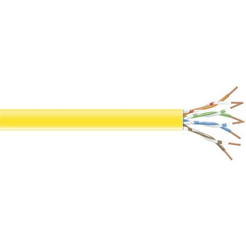 Black Box CAT6 250-MHz Solid Bulk Cable - 1000 ft Category 6 Network Cable for Network Device - First End: Bare Wire - Second End: Bare Wire - CM - 24 AWG - Yellow - 1 Each