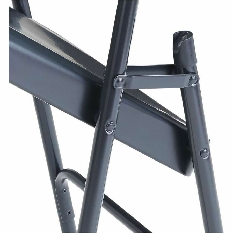NPS® 300 Series Deluxe All-Steel Triple Brace Double Hinge Folding Chair, Pack of 4, Surface Color: Blue, Frame Color: Blue