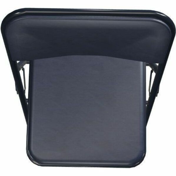 NPS® 1200 Series Premium Vinyl Upholstered Double Hinge Folding Chair, Pack of 4, Surface Color: Dark Midnight Blue, Frame Color: Blue
