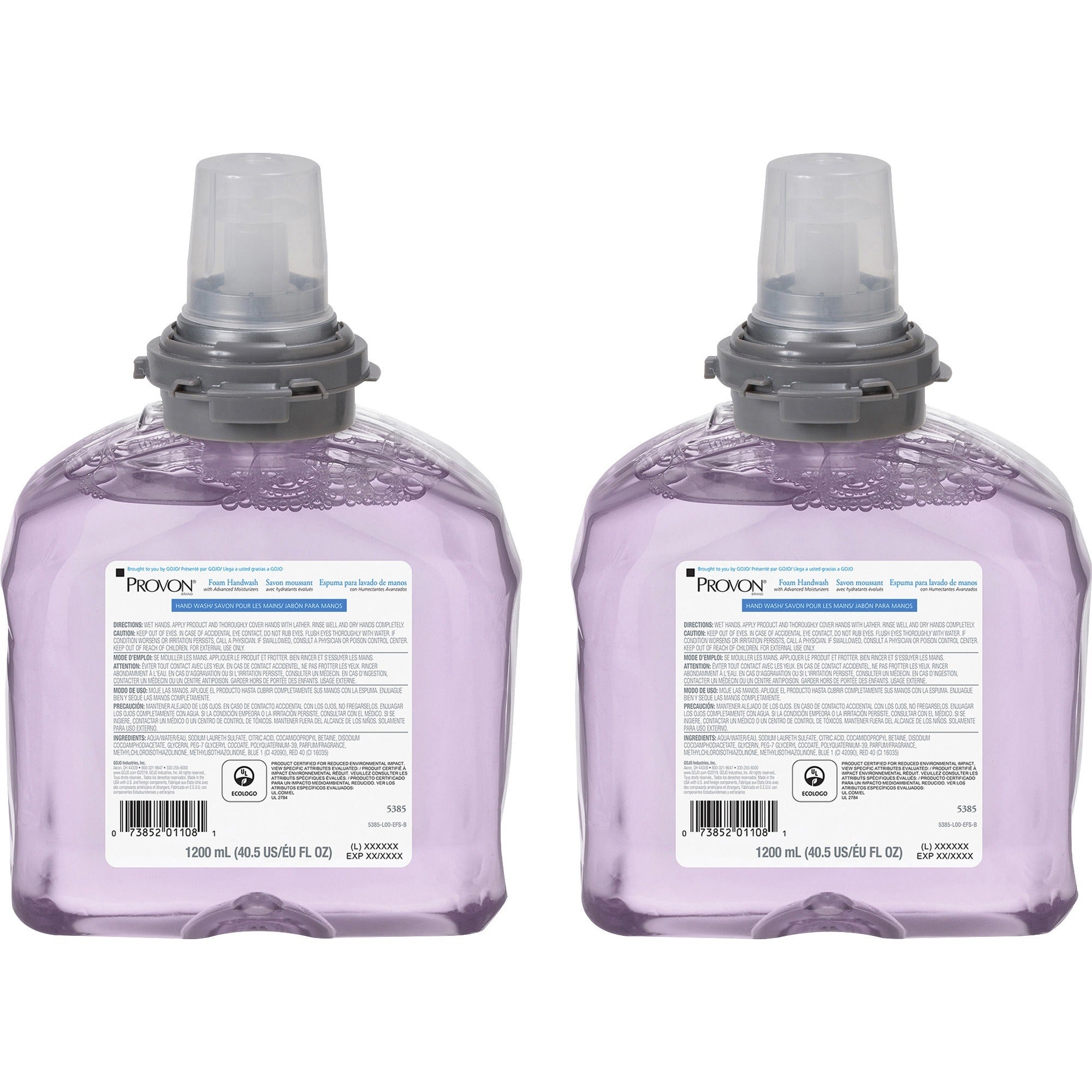 Cranberry Scent - 1.27 quart - Pump Bottle Dispenser - Kill Germs - Skin - Moisturizing - Purple - Rich Lather, Bio-based - 2 / Carton