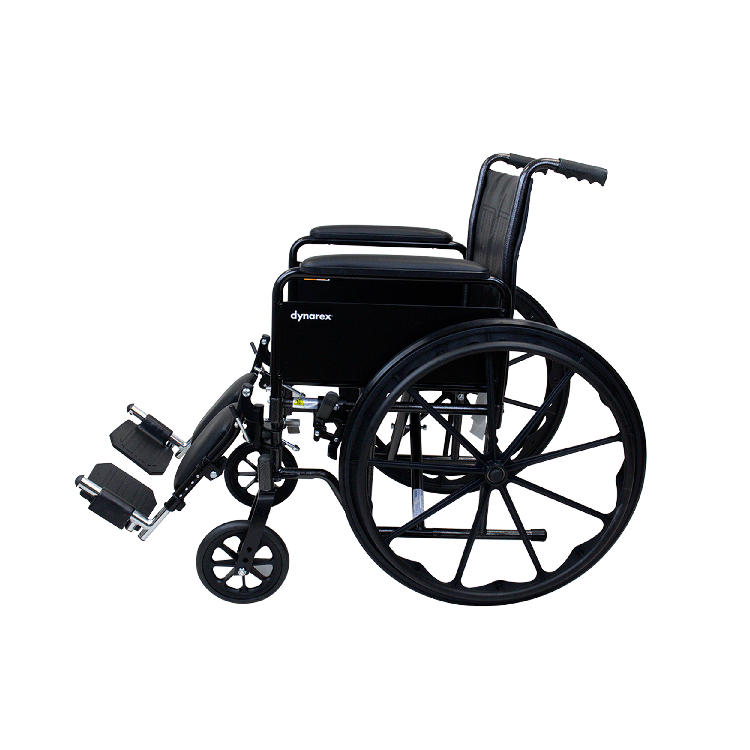DynaRide S2 Wheelchair - 18" x 16" w/ Detach Full Arm ELR,  1 Quantity per Case