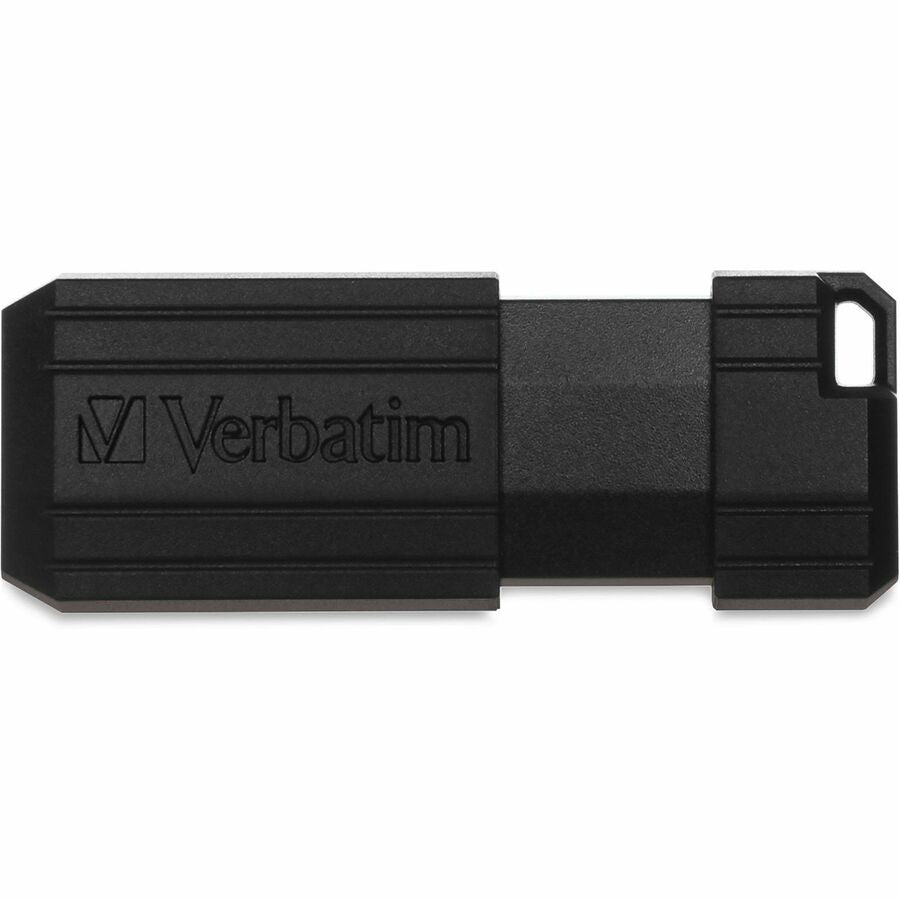 Verbatim PinStripe USB Drive - 32 GB - USB 2.0 Type A - Black - Lifetime Warranty - 1 Each