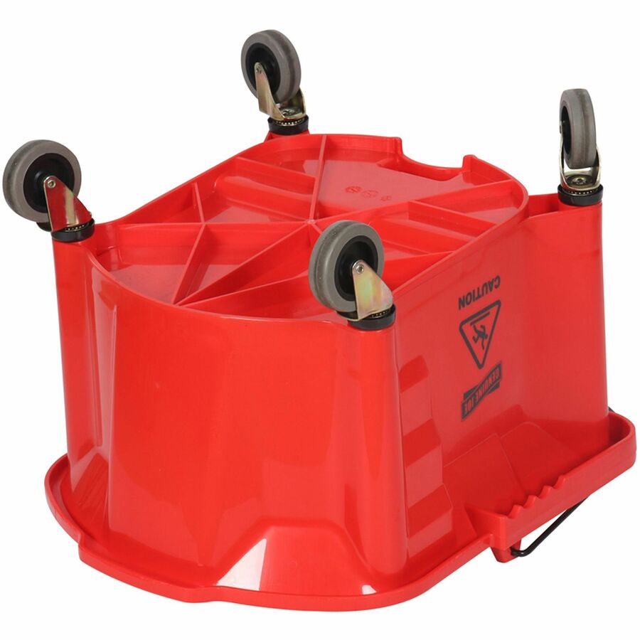 Genuine Joe Splash Shield Mop Bucket/Wringer - 6.50 gal - Plastic - Red - 1 Each