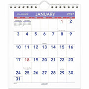 At-A-Glance Wall Calendar, Small, Monthly, January 2026–December 2026, 1 Month Per Page, 6.5" x 7.5", Wire Bound, White, 1 Each