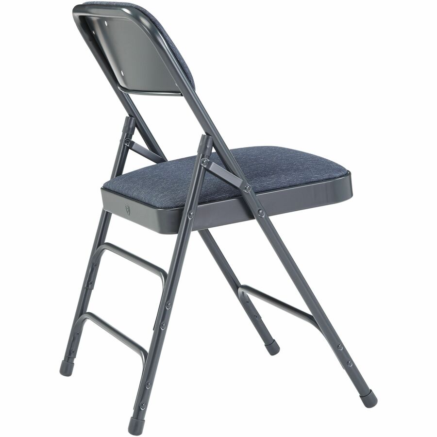NPS® 2300 Series Deluxe Fabric Upholstered Triple Brace Double Hinge Premium Folding Chair, Pack of 4, Surface Color: Imperial Blue, Frame Color: Blue