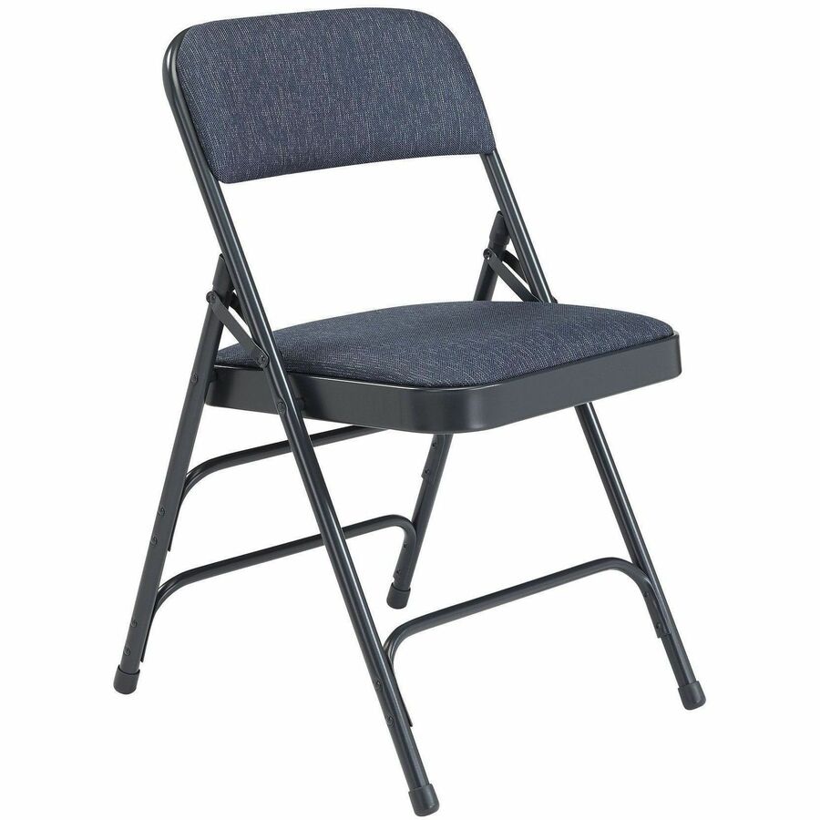 NPS® 2300 Series Deluxe Fabric Upholstered Triple Brace Double Hinge Premium Folding Chair, Pack of 4, Surface Color: Imperial Blue, Frame Color: Blue