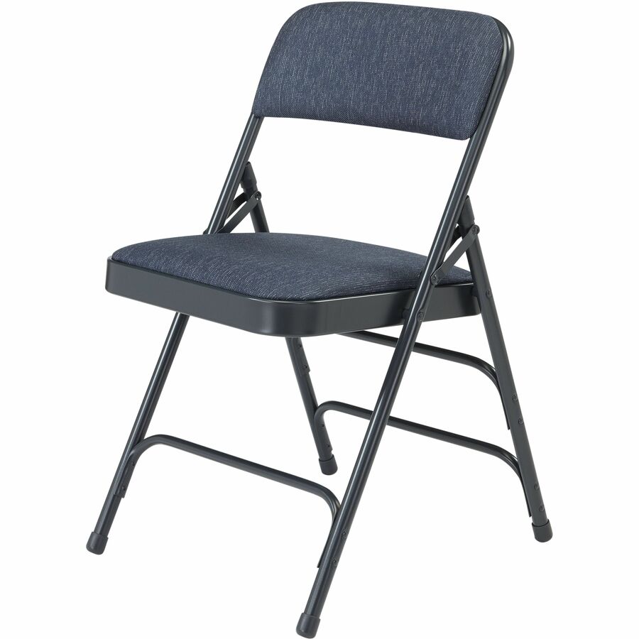 NPS® 2300 Series Deluxe Fabric Upholstered Triple Brace Double Hinge Premium Folding Chair, Pack of 4, Surface Color: Imperial Blue, Frame Color: Blue