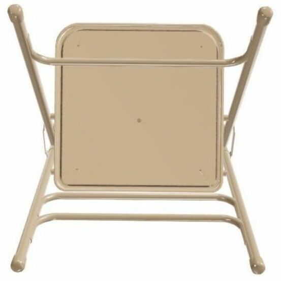 NPS® 2300 Series Deluxe Fabric Upholstered Triple Brace Double Hinge Premium Folding Chair, Pack of 4, Surface Color: Café Beige, Frame Color: Beige
