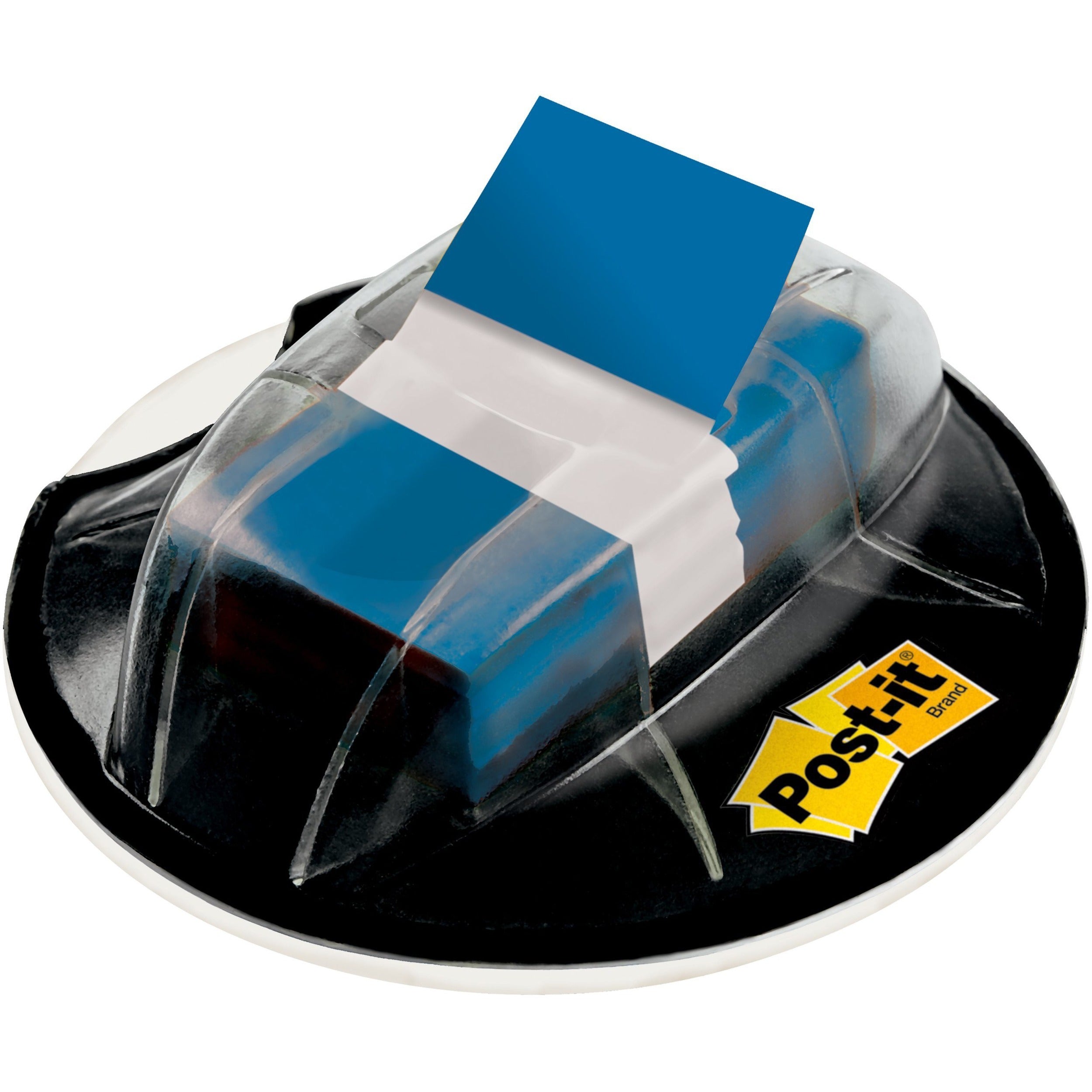 Post-it&reg; Flags in Desk Grip Dispenser - 200 - 1" Flag/Note Width x 1 3/4" Flag/Note Length - Rectangle - Unruled - Blue - Removable, Self-adhesive - Dispenser Included - 200 / Pack