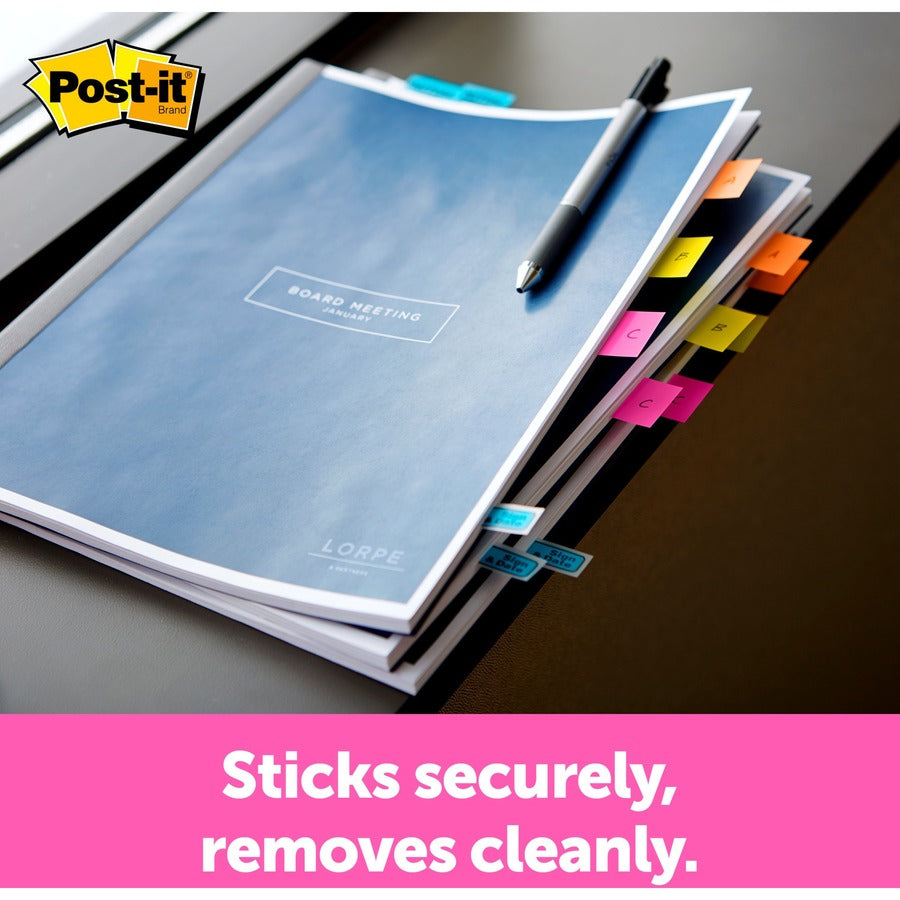 Post-it&reg; Flags in Desk Grip Dispenser - 200 - 1" Flag/Note Width x 1 3/4" Flag/Note Length - Rectangle - Unruled - Red - Removable, Self-adhesive - Dispenser Included - 200 / Pack