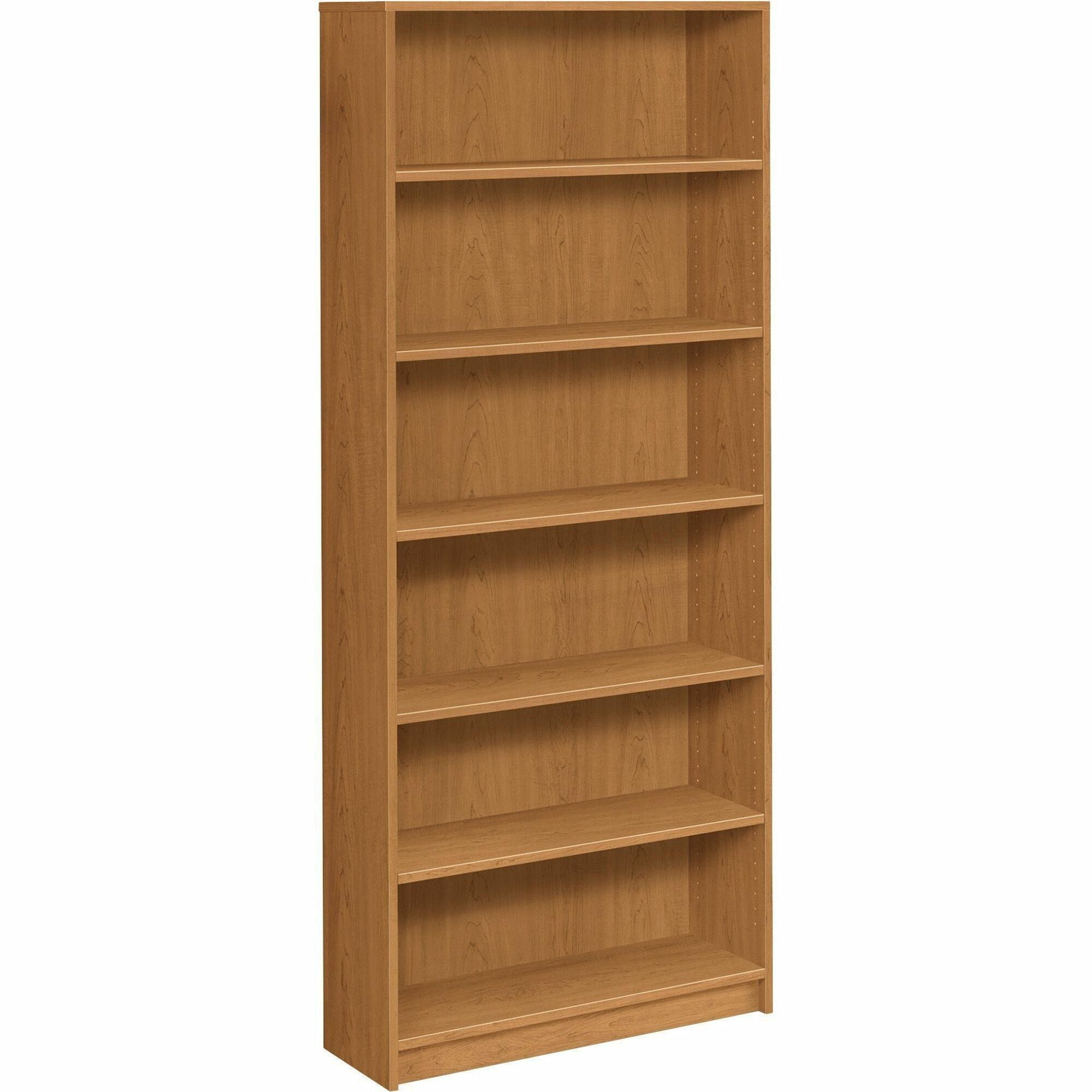 HON 1870 Series Bookcase, 6 Shelves, 84"H x 36"W x 11.5"D, Laminate, Harvest Finish, Hardboard, 1 Each