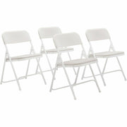 NPS® 800 Series Premium Lightweight Plastic Folding Chair, Pack of 4, Surface Color: Bright White, Frame Color: White