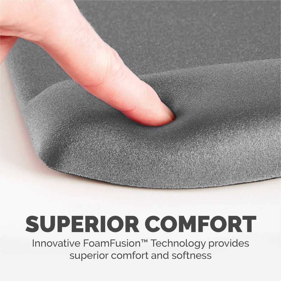 Fellowes PlushTouch Microban Mouse Pad Wrist Rest - 1" Height x 7.25" Width x 9.38" Depth - Graphite - Polyurethane, Foam - Wear Resistant, Tear Resistant, Skid Proof - 1 Each
