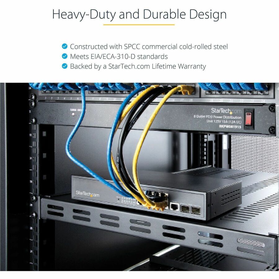 StarTech.com 1U 4-Post Adjustable Mounting Depth Heavy Duty Shelf - 27.5in/700mm Depth