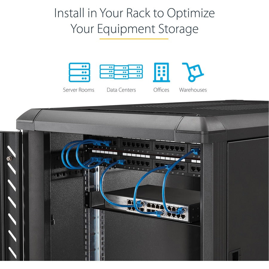 StarTech.com 2U 22in Depth Fixed Rack Mount Shelf - 50lbs / 22kg