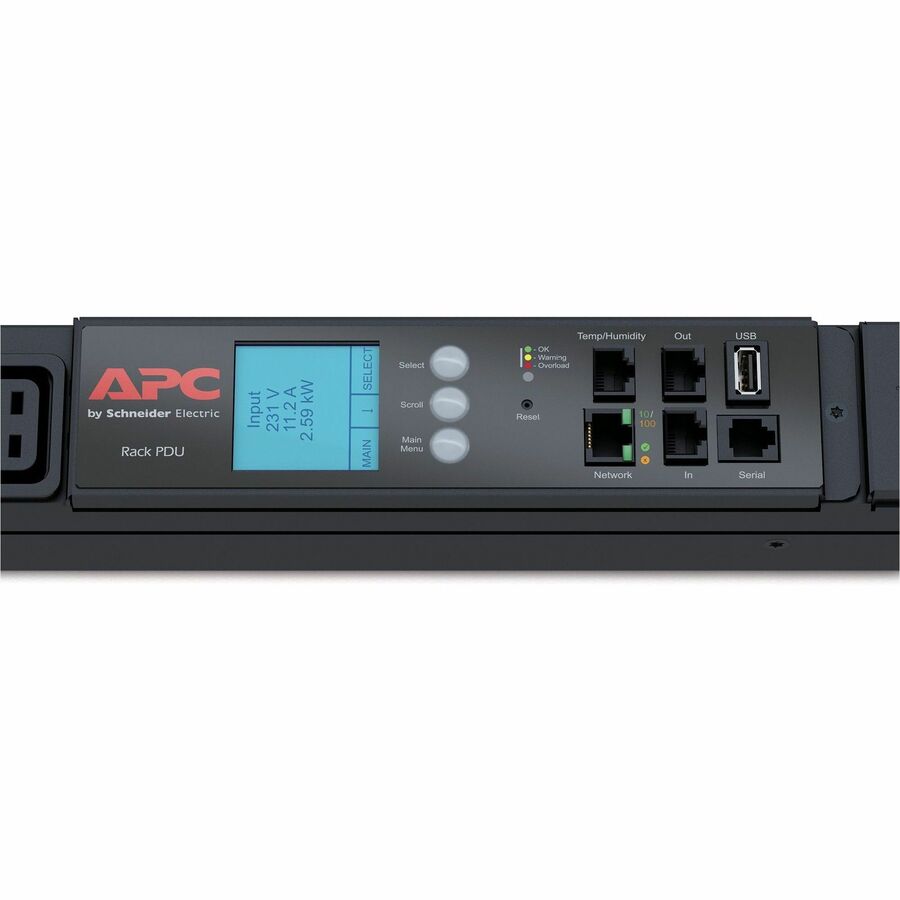 APC by Schneider Electric Rack PDU 2G, Metered, ZeroU, 23.0kW, 240V, (30) C13 & (12) C19