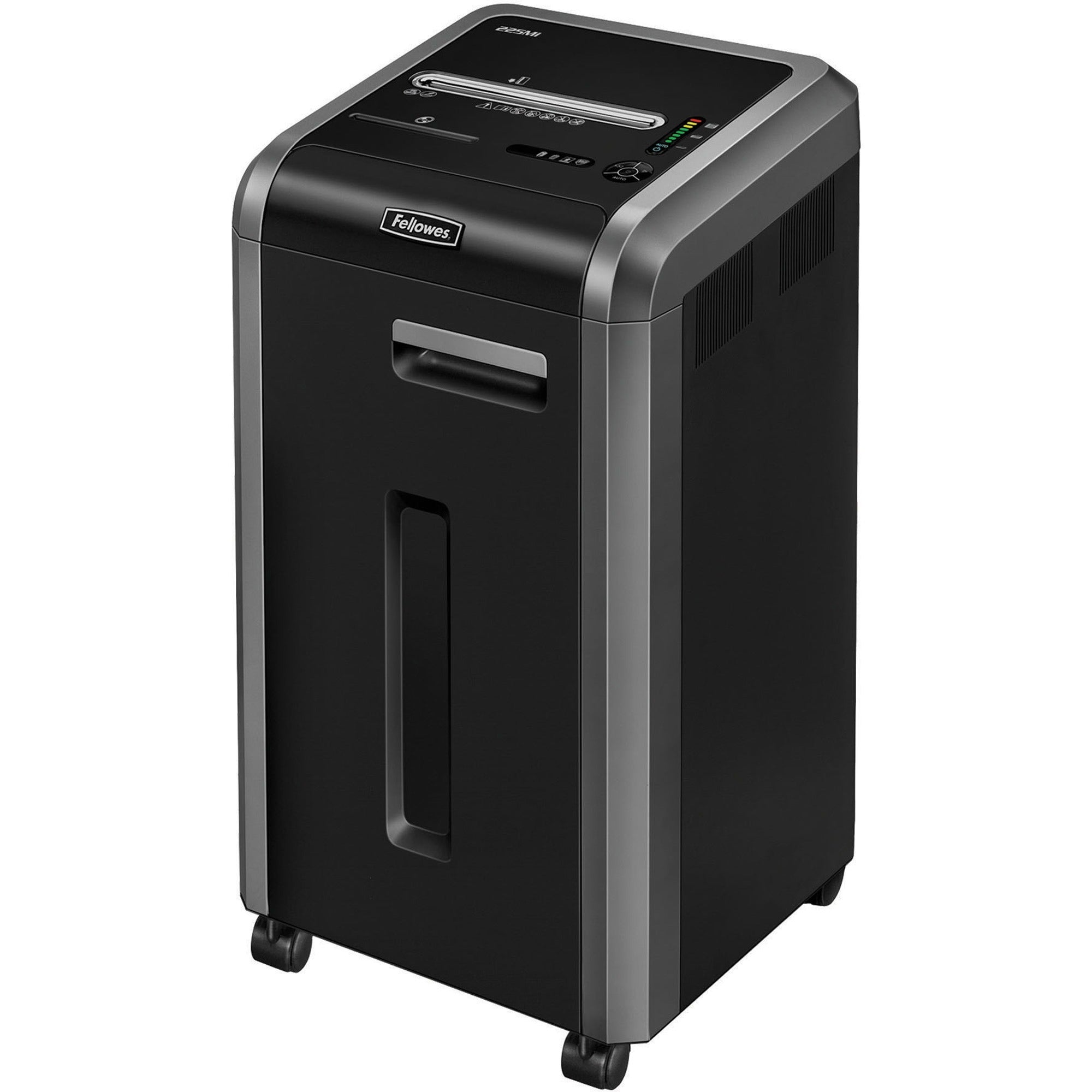 Continuous Shredder - Micro Cut - 16 Per Pass - for shredding Staples, Credit Card, CD, DVD, Paper Clip, Junk Mail, Paper - 0.078" x 0.469" Shred Size - P-5 - 14 ft/min - 9.50" Throat - 16 gal Wastebin Capacity - Black, Dark Silver