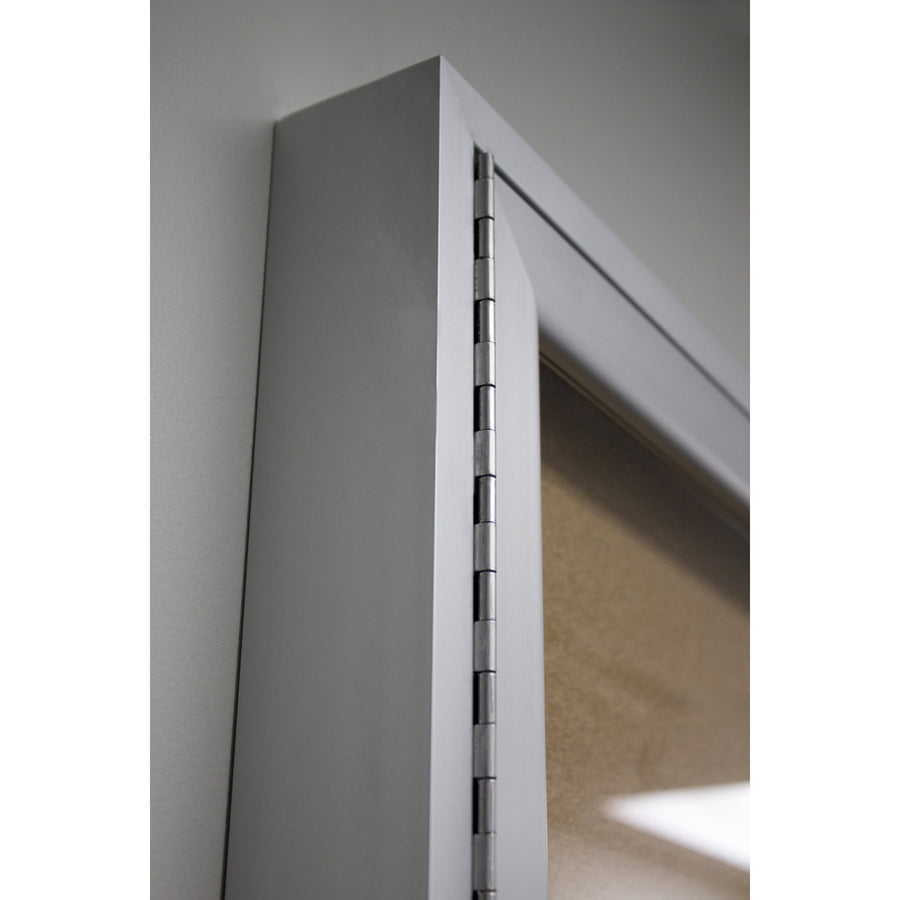 Ghent 1 Door Enclosed Natural Cork Bulletin Board with Satin Frame - 24" Board Height x 18" Board Width - Natural Cork Surface - Locking Door, Self-healing, Illuminated, Tamper Proof - Satin Aluminum Frame - 1 Each - TAA Compliant