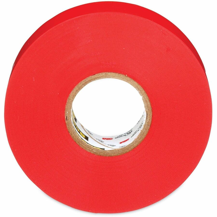 Scotch Insulating Tape - 22 yd Length x 0.75" Width - 3" Core - Red - Vinyl - Polyvinyl Chloride (PVC) Backing - Rubber Adhesive - For Identifying, Color Coding, Pipe, Electrical, Marking, Insulating - 1 Roll