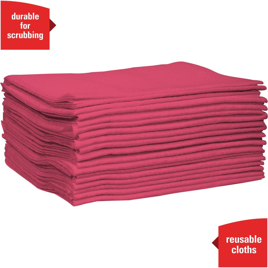 Wypall PowerClean X80 Heavy Duty Cloths, Quarter-fold, Red, 12" x 12.5", 50 Cloths per Pack, 1 Carton